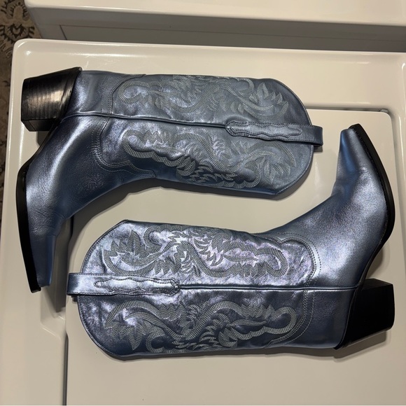 Jeffrey Campbell Dagget Blue Western Style Women's Cowboy Boots 7.5 - Picture 12 of 13